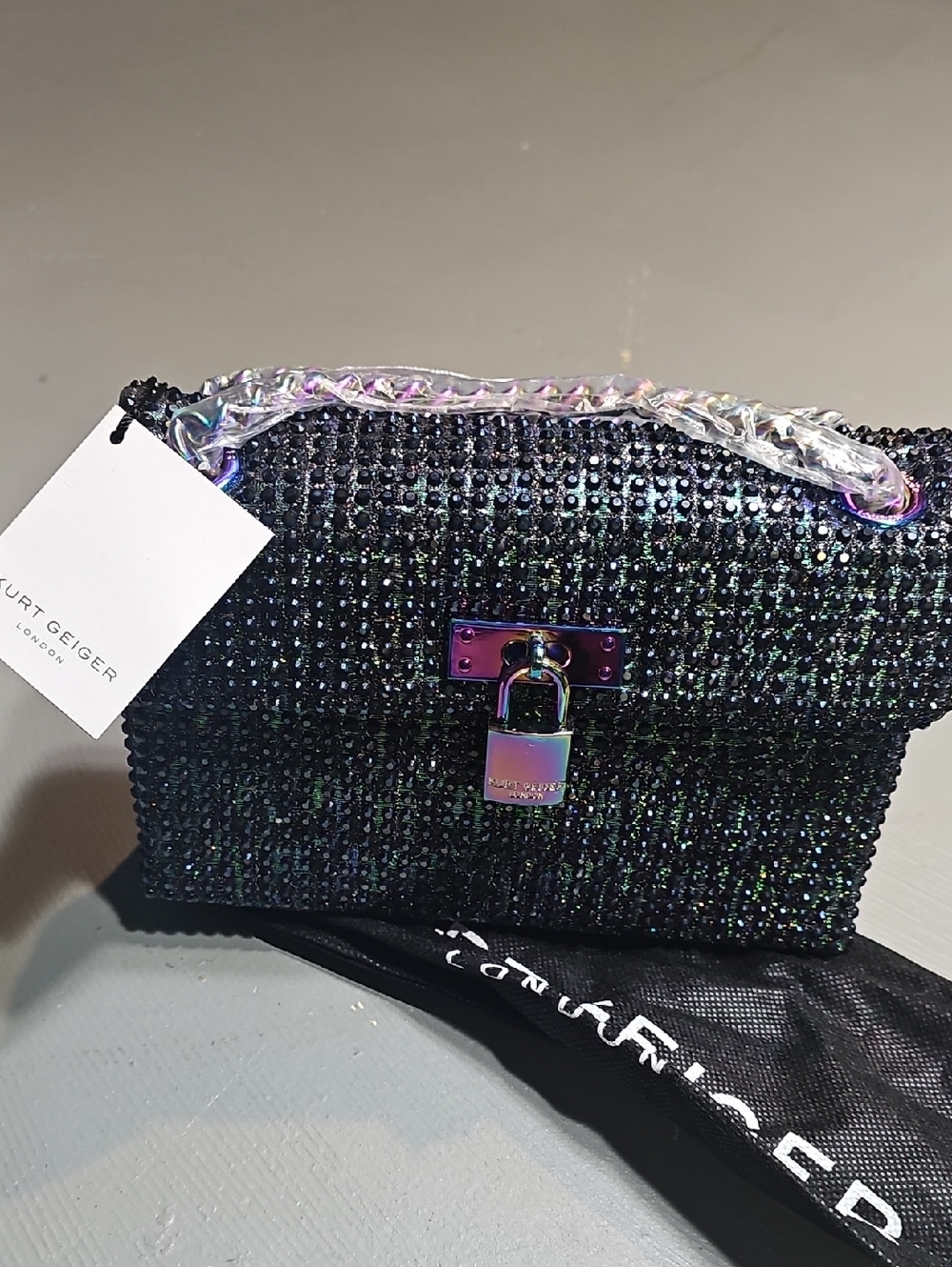 Kurt Geiger London NWTThe Mini Fabric Brixton Crystal Lock Bag Kurt Geiger Purse